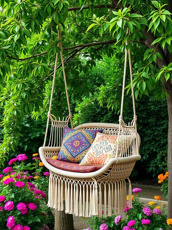 artistic woven seat swing