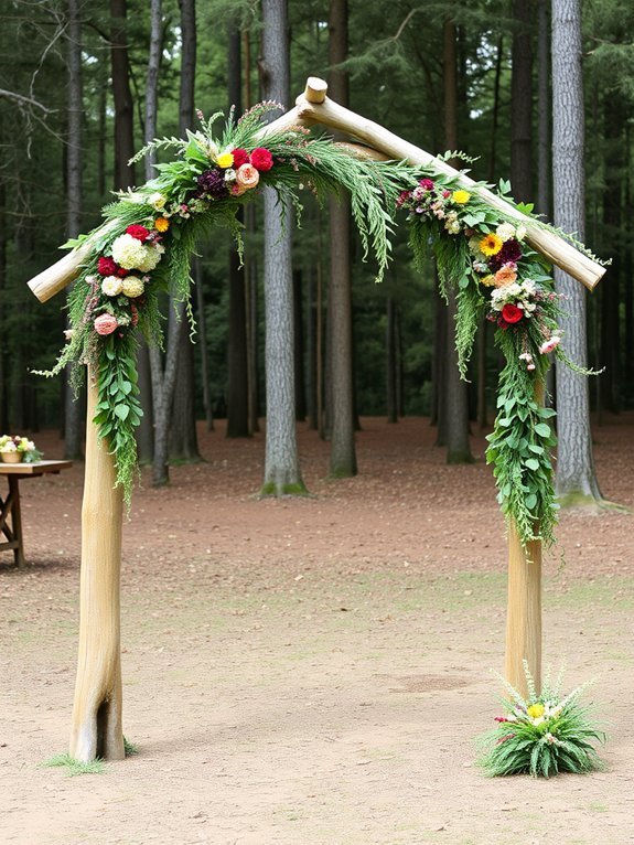 bare log rustic setup
