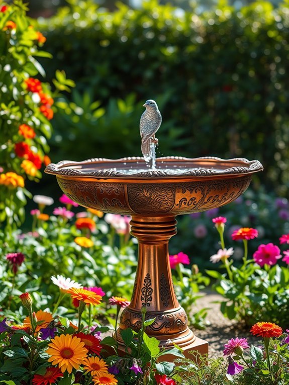 beautiful garden birdbath accessory