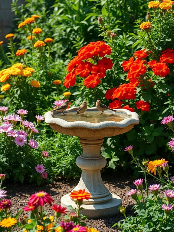 beautiful outdoor birdbaths