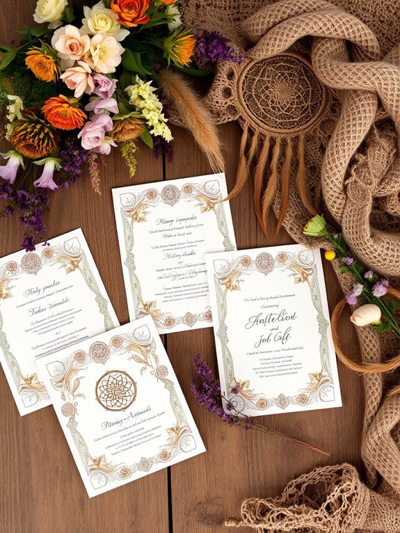 boho inspired invitation personalization