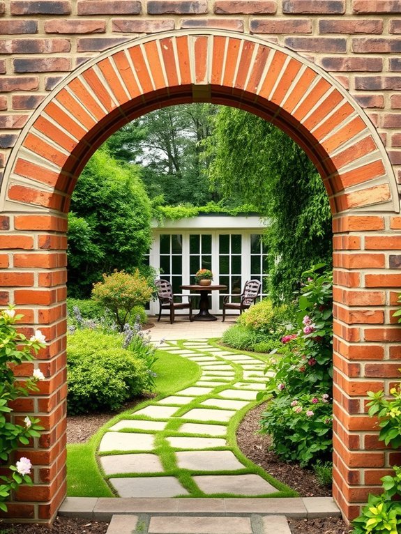 brick path to patio