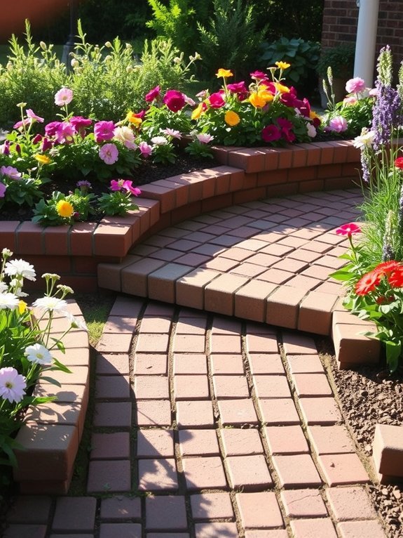 brick steps to garden
