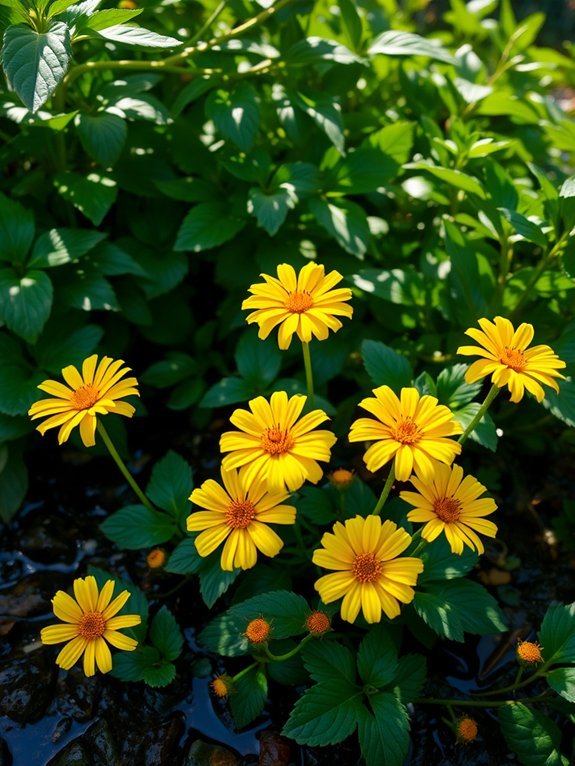 bright yellow spring flower