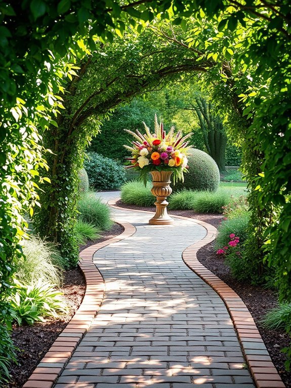 centered spiral walkway design