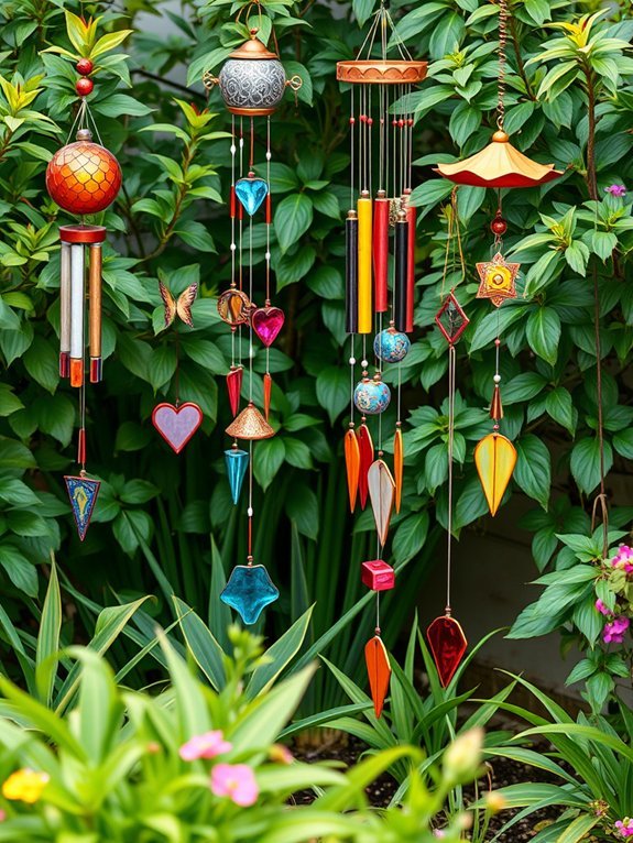 charming colorful wind chimes
