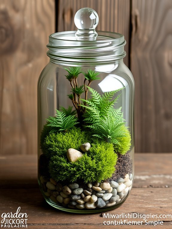 charming glass plant ecosystem
