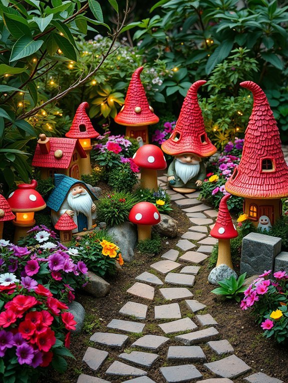 charming gnomes in gardens