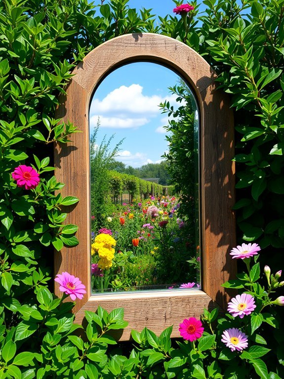 charming rustic wooden mirror