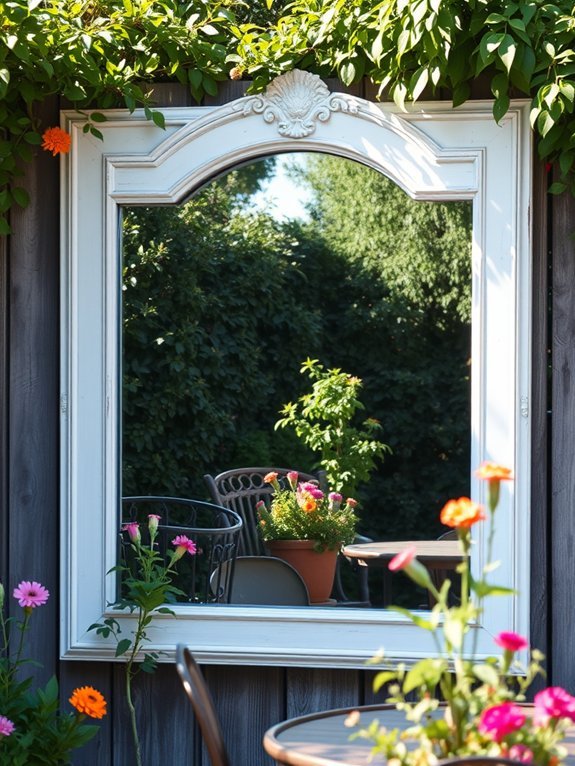 chic distressed white mirror