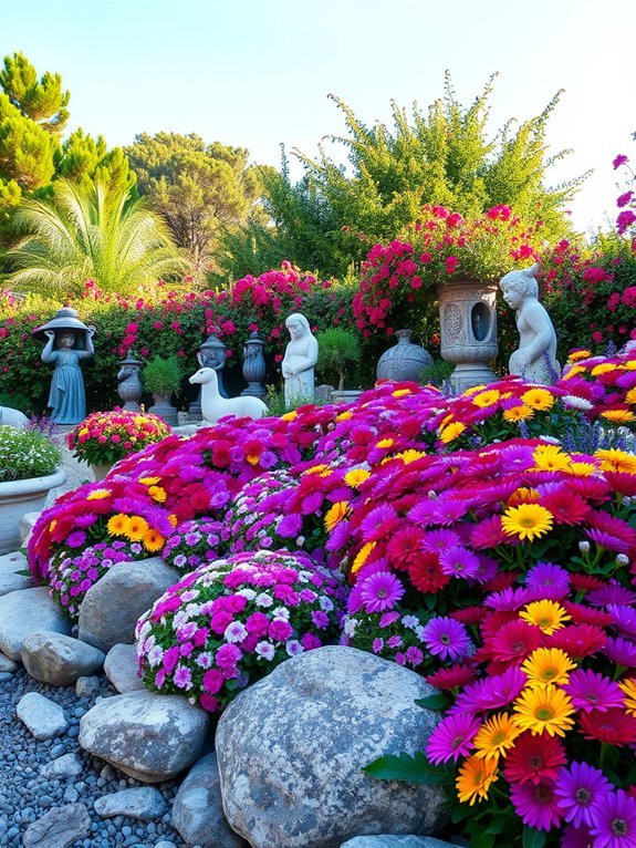 colorful blooming garden display