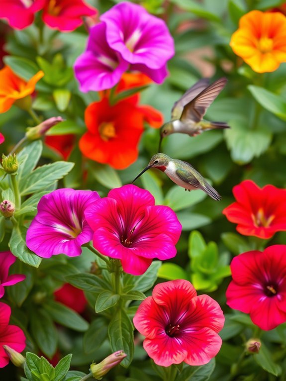 colorful blooming garden flowers