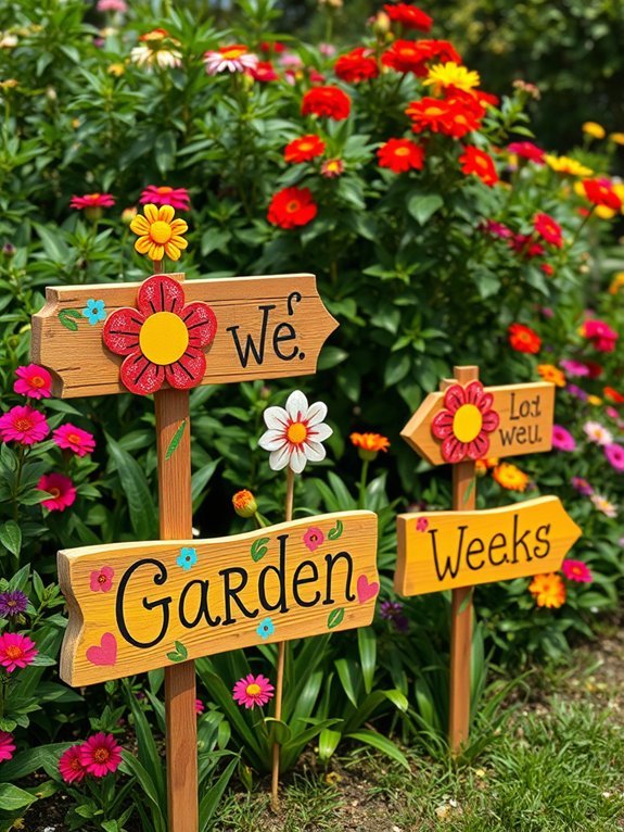 colorful decorative garden markers