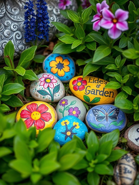 colorful decorative garden markers