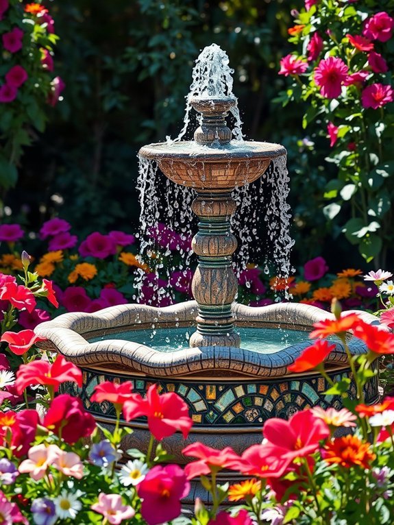 colorful decorative water feature