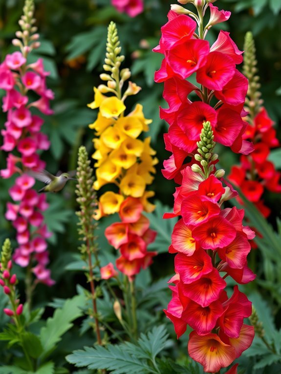 colorful garden flowers bloom