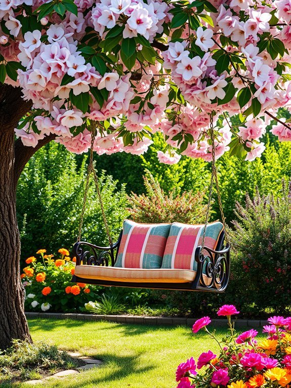 colorful outdoor swing cushion