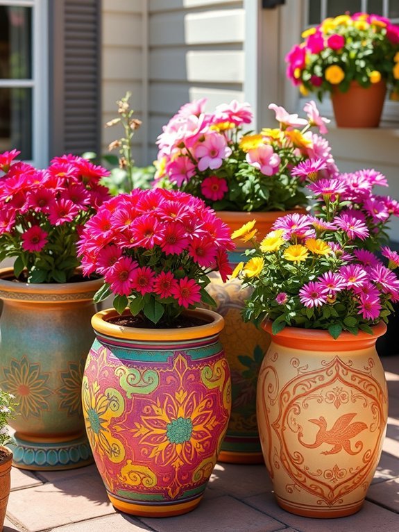 colorful pots add vibrancy