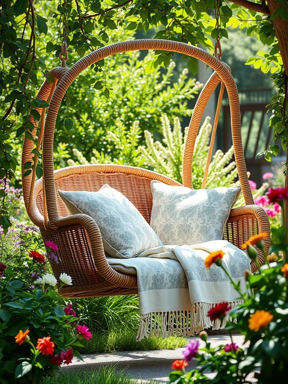 comfortable hanging rattan chair