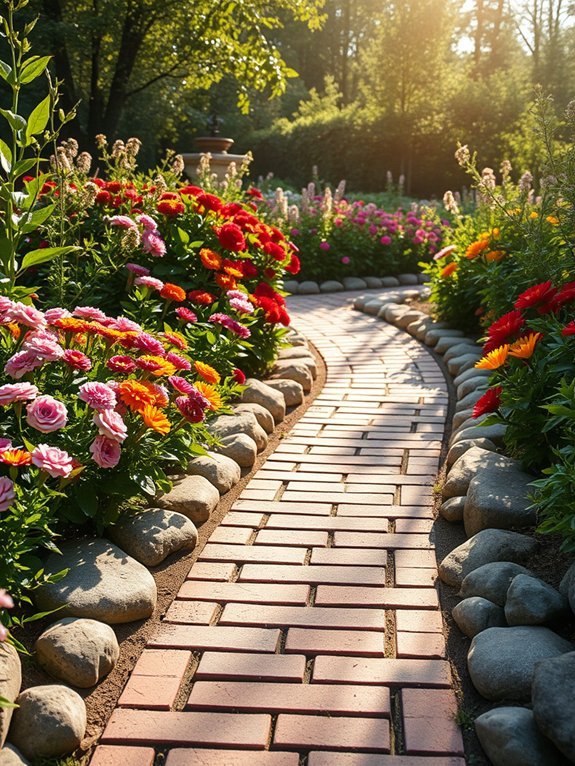decorative brick stone sidewalk