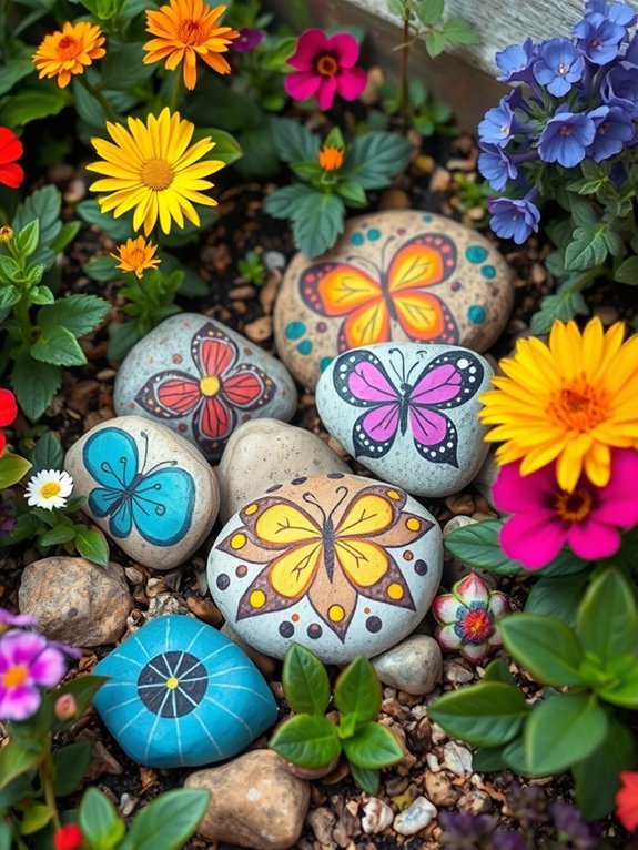 decorative hand painted stones