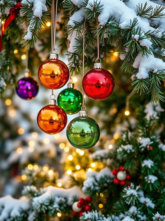 decorative ornaments on trees
