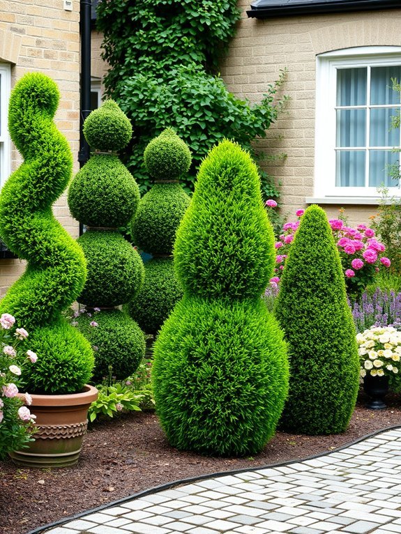 decorative shaped plant sculptures
