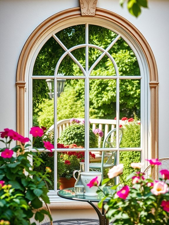 elegant arched window mirror