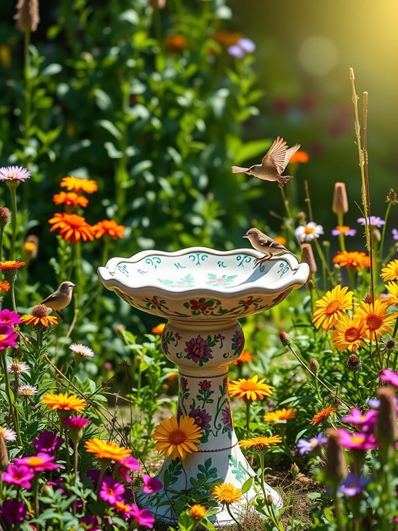 elegant garden birdbath design