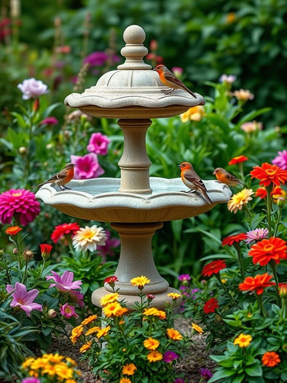 elegant garden birdbath design
