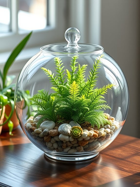 elegant glass plant display