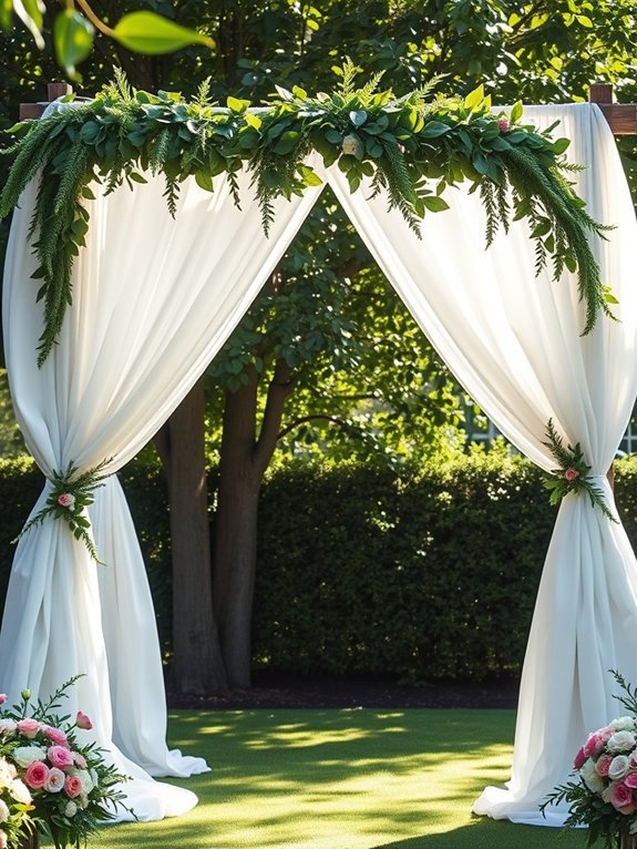 elegant textile and plants