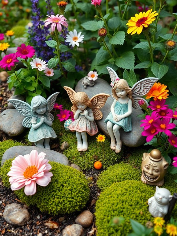 enchanting fairy sculptures display