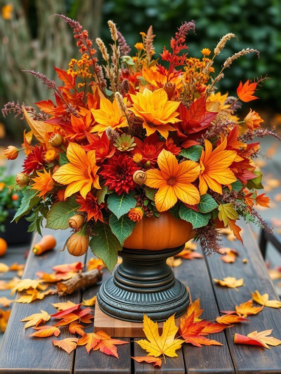 fall foliage floral arrangement