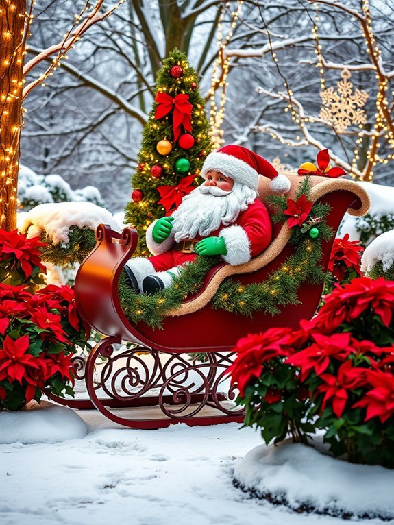 festive outdoor sleigh decor