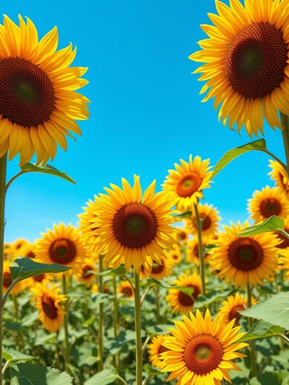 field of vivid sunflowers