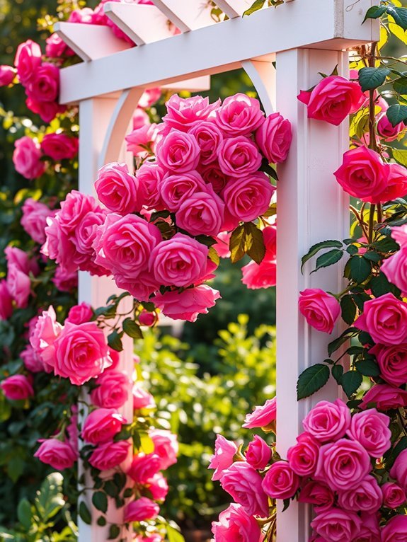 floral adorned garden structure