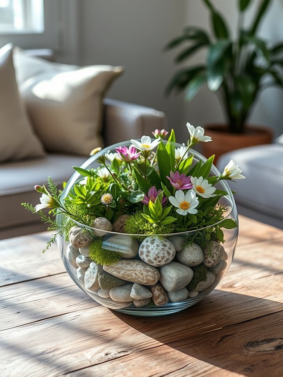 glass enclosed plant display