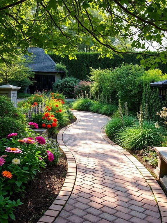 herringbone patterned pathway design
