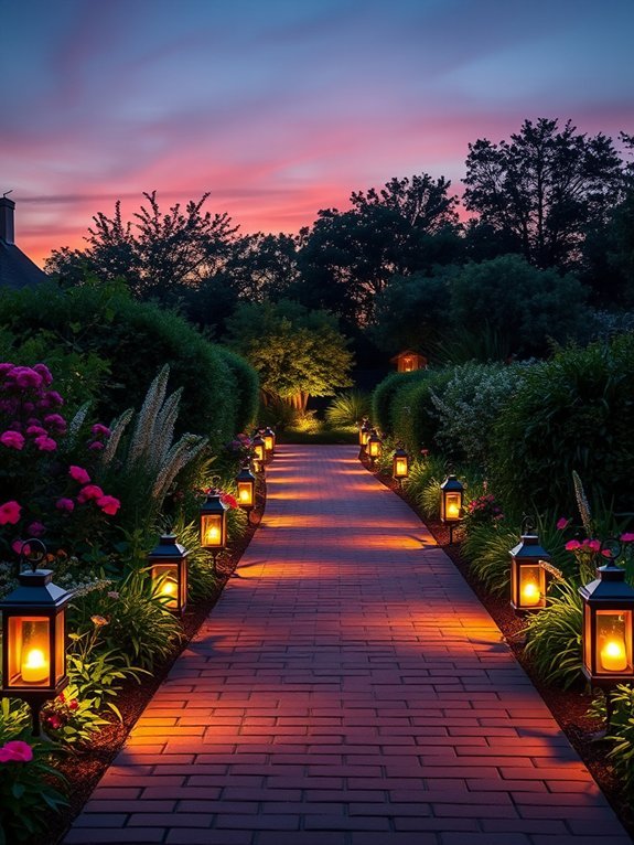 illuminated brick pathway design