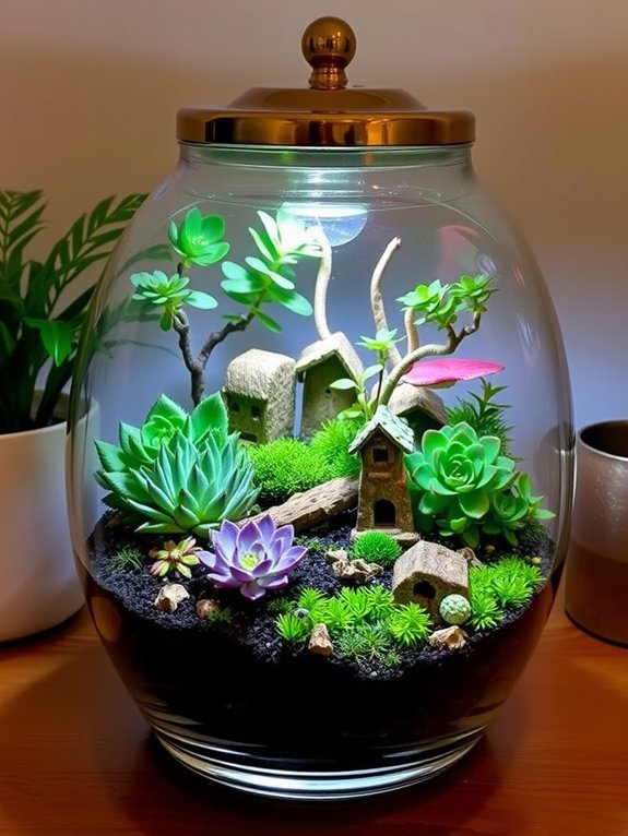 illuminated indoor plant display