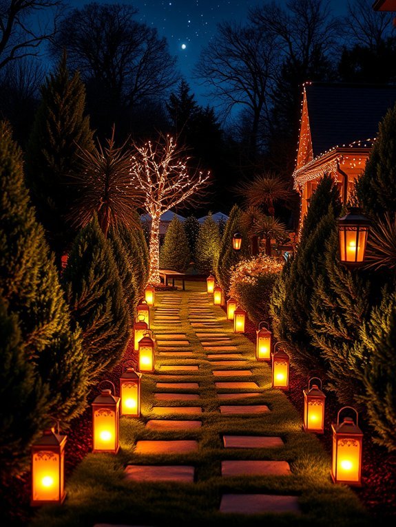 illuminated outdoor pathway lighting