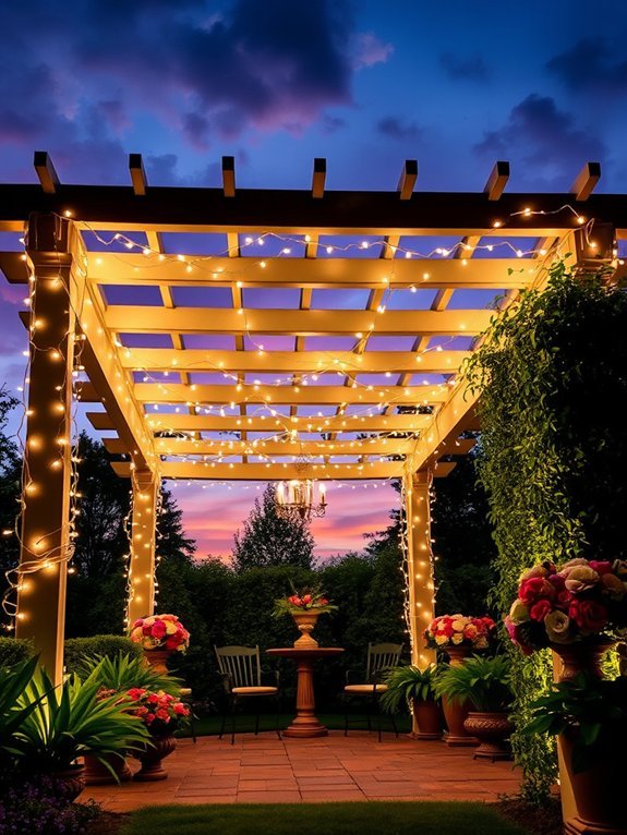 illuminated outdoor structure