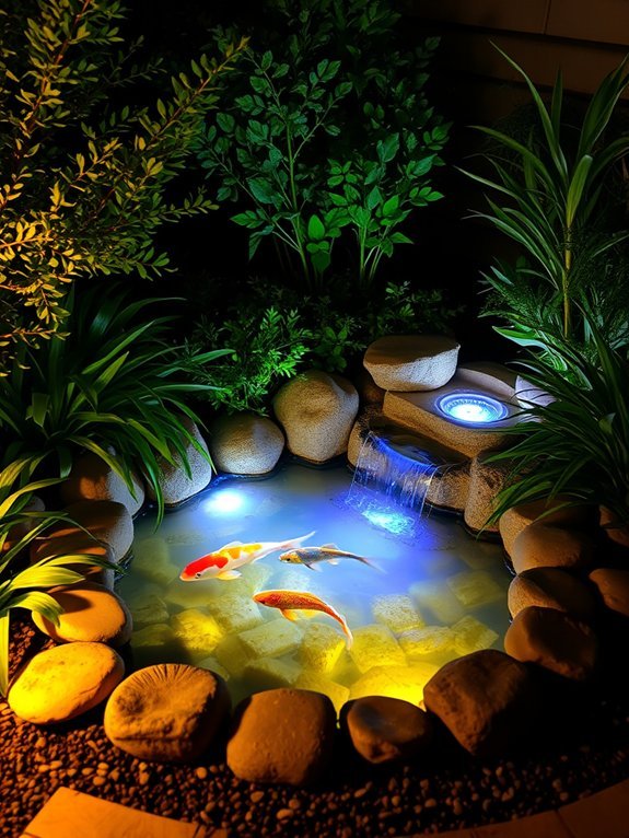 illuminated pond ambiance design
