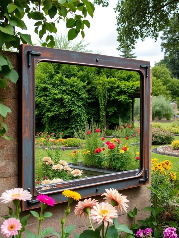 industrial rectangular wall mirror
