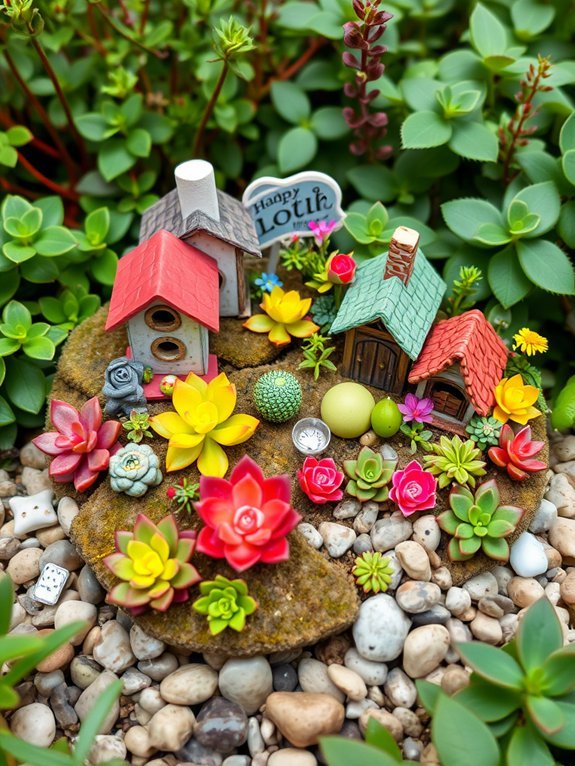 lush colorful fairy garden