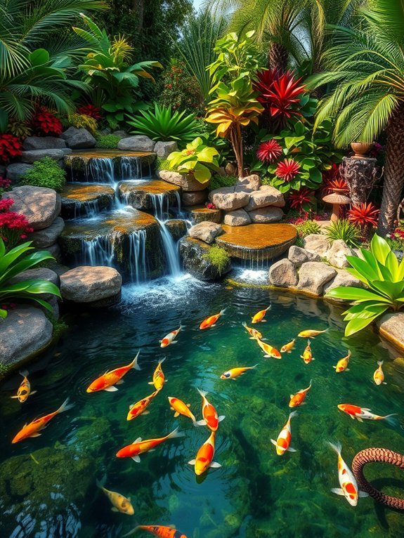 lush waterfalls in paradise