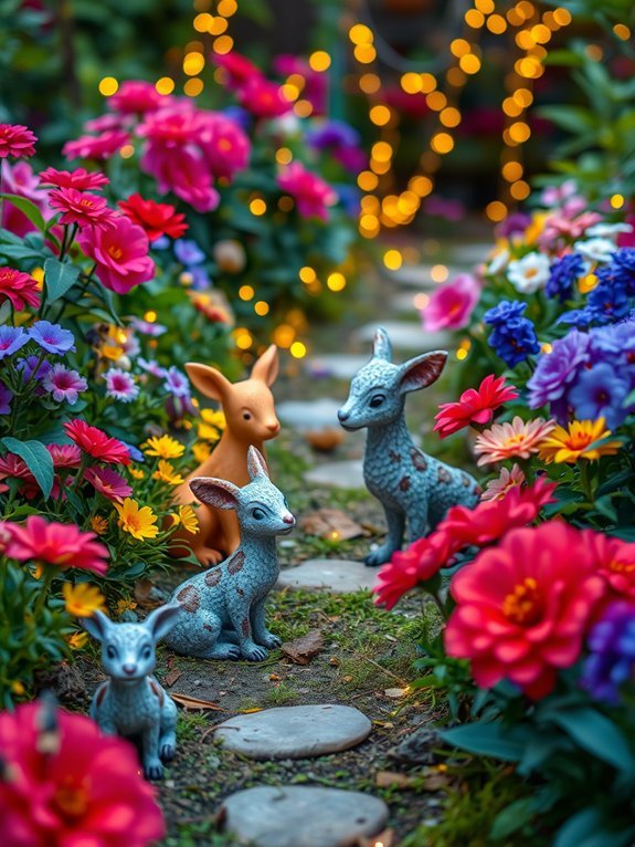 magical creature sculptures displayed