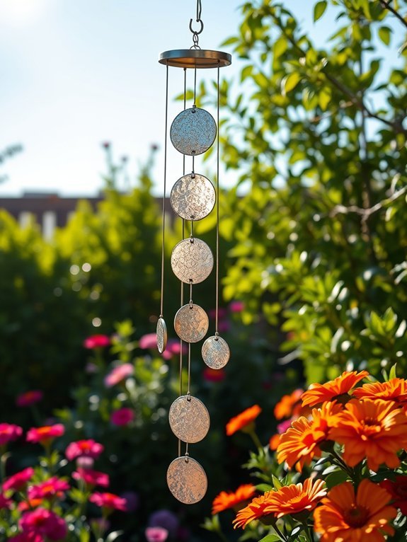 melodic metallic wind chimes