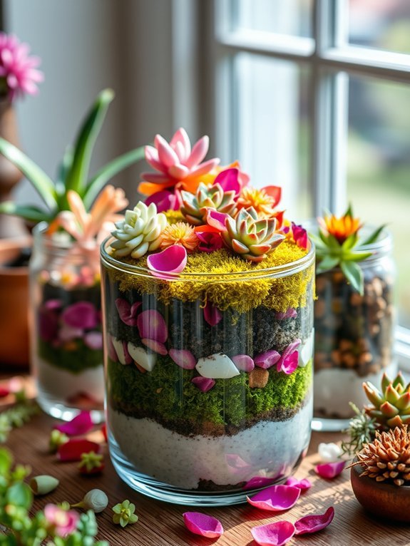 miniature garden in jar